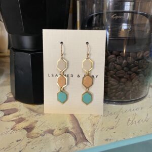 Triple Hexagon Earrings